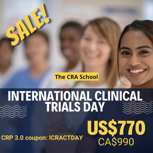 On occasion of the International Clinical Trials Day, a 45% discount is offered now for the Accredited Clinical Research Certification Program CRP 3.0